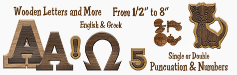 Wooden Letters English and Greek