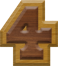 7/8 Inch Ex-Small Double Raised Wood Letter #4