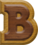 7/8 Inch Ex-Small Double Raised Wood Letter B - BETA