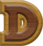 7/8 Inch Ex-Small Double Raised Wood Letter D