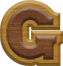 7/8 Inch Ex-Small Double Raised Wood Letter G