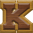 7/8 Inch Ex-Small Double Raised Wood Letter K - KAPPA
