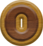 Ex-Small Double Raised Wood Letter O - OMICRON