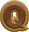 7/8 Inch Ex-Small Double Raised Wood Letter Q