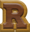 7/8 Inch Ex-Small Double Raised Wood Letter R