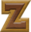 7/8 Inch Ex-Small Double Raised Wood Letter Z - ZETA