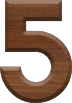 1 Inch Small Wood Letter #5