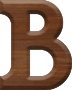 1 Inch Small Wood Letter B - BETA
