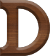 1 Inch Small Wood Letter D