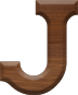 1 Inch Small Wood Letter J
