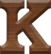 1 Inch Small Wood Letter K - KAPPA