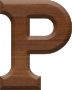 1 Inch Small Wood Letter P - RHO
