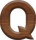 1 Inch Small Wood Letter Q