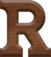 1 Inch Small Wood Letter R