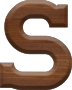 1 Inch Small Wood Letter S