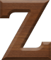 1 Inch Small Wood Letter Z - ZETA