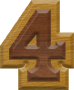 1-1/4 Inch Small Double Raised Wood Letter #4