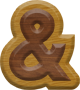 1-1/4 Inch Small Double Raised Wood Letter AMPERSAND