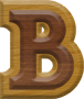 1-1/4 Inch Small Double Raised Wood Letter B - BETA