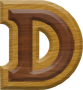 1-1/4 Inch Small Double Raised Wood Letter D