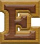 1-1/4 Inch Small Double Raised Wood Letter E - EPSILON