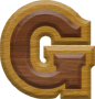 1-1/4 Inch Small Double Raised Wood Letter G