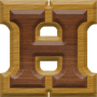 1-1/4 Inch Small Double Raised Wood Letter H - ETA