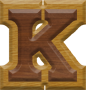 1-1/4 Inch Small Double Raised Wood Letter K - KAPPA