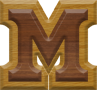 1-1/4 Inch Small Double Raised Wood Letter M - MU