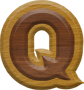 1-1/4 Inch Small Double Raised Wood Letter Q