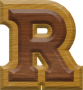 1-1/4 Inch Small Double Raised Wood Letter R