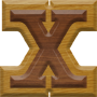 1-1/4 Inch Small Double Raised Wood Letter X - CHI