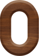 1-5/8 Inch Medium Wood Letter #0