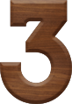 1-5/8 Inch Medium Wood Letter #3