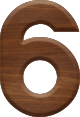 1-5/8 Inch Medium Wood Letter #6