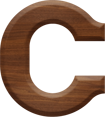 1-5/8 Inch Medium Wood Letter C