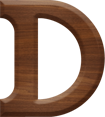1-5/8 Inch Medium Wood Letter D