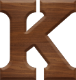 1-5/8 Inch Medium Wood Letter K - KAPPA
