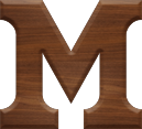 1-5/8 Inch Medium Wood Letter M - MU