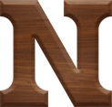 1-5/8 Inch Medium Wood Letter N - NU