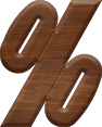 1-5/8 Inch Medium Wood Letter PERCENT