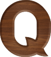 1-5/8 Inch Medium Wood Letter Q