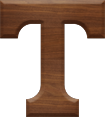 1-5/8 Inch Medium Wood Letter T - TAU
