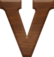 1-5/8 Inch Medium Wood Letter V