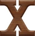 1-5/8 Inch Medium Wood Letter X - CHI