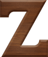 1-5/8 Inch Medium Wood Letter Z - ZETA