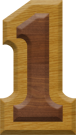 1-7/8 Inch Medium Double Raised Wood Letter #1