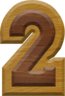 1-7/8 Inch Medium Double Raised Wood Letter #2