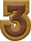 1-7/8 Inch Medium Double Raised Wood Letter #3