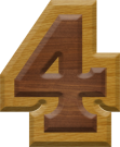 1-7/8 Inch Medium Double Raised Wood Letter #4